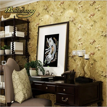 beibehang Американский ретро цветочный нетканый материал гостиная спальня ТВ фон обои papel de parede цветочный 0,53 м * 10 м (см)