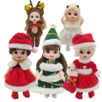 Новый Популярный Рождественский костюм для куклы BJD 6 дюймов, комплект одежды, аксессуары для куклы для девочек, подарочные игрушки для детей 16 см 1/8