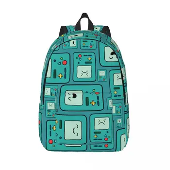 Приключенческий рюкзак BMO для детского сада, ученика начальной школы, мультяшного персонажа, сумка для книг для мальчиков и девочек, детский холщовый рюкзак