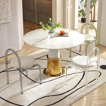 Скандинавские Кофейные стулья, Мебель для гостиной, Роскошное акриловое кресло, Эргономичный стул для макияжа, обеденный стул с прозрачной спинкой