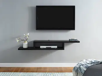 Черный 100-Сантиметровый Телевизор, Подставка для Телевизора, Настенная Полка, Книжный Шкаф