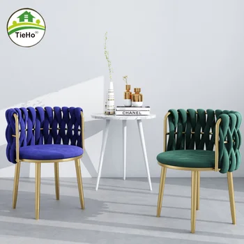 Современное Расслабляющее Бархатное кресло для гостиной, Роскошное Обеденное кресло в Скандинавском Стиле, Модное Тканевое Кресло для макияжа, мебель для дома