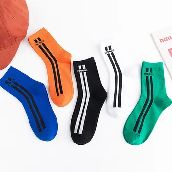 2019 Новые Зимние спортивные Женские носки в полоску, Дышащие Мягкие Черно-белые носки для маленьких девочек