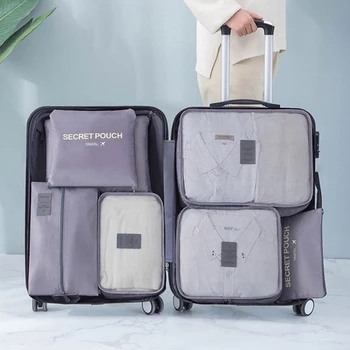 7 шт. дорожные сумки для хранения багажа для одежды, компактные упаковочные кубики для путешествий, органайзеры для багажа, набор упаковочных сумок для багажа