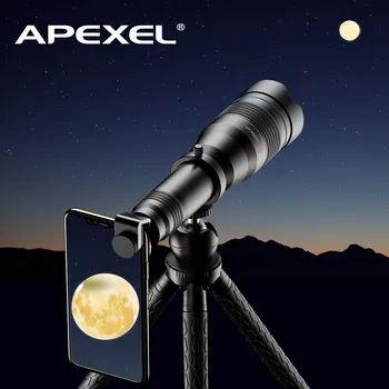 Телеобъектив Телескопа APEXEL HD 60x + Мини-Штатив 60X для Монокуляра для iPhone Xiaomi и Других Смартфонов Для Путешествий, Охоты, Пешего Туризма