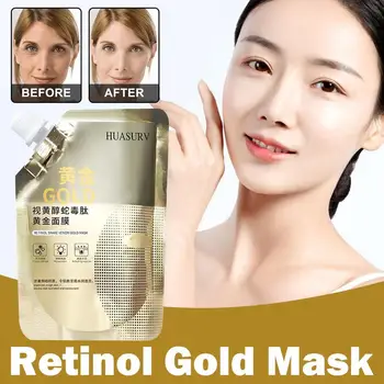 100 г Пептидная золотая маска с ретинолом Увлажняющая для ухода за кожей, укрепляющая, осветляющая, прозрачная увлажняющая маска для борьбы со старением