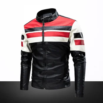 Модная повседневная кожаная куртка для мужчин, трендовая универсальная мотоциклетная мужская одежда, высококачественная куртка, пальто 2022, осень-зима, Новинка