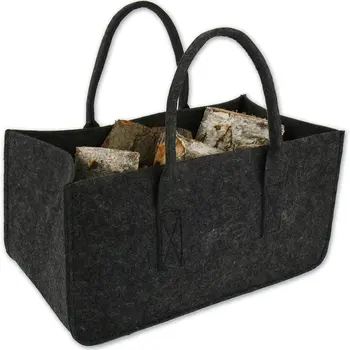 Прочная нетканая сумка для хранения дров, органайзер, Фетровая сумка для покупок с двойной ручкой, Фетровая сумка для хранения дров