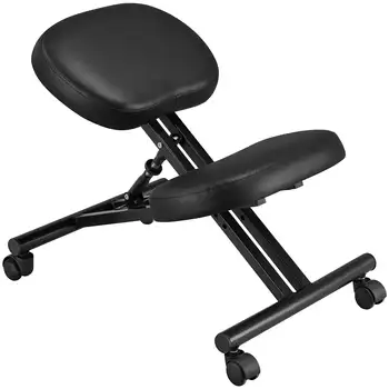 Офисное кресло SmileMart с регулируемым углом наклона на коленях для улучшения осанки, черный