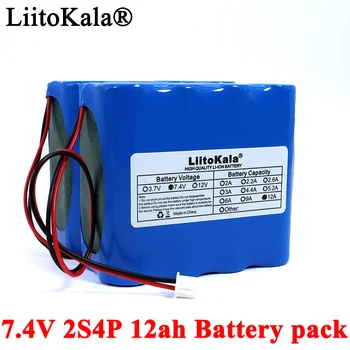 Liitokala 7,4 В 18650 литиевый аккумулятор 2S4P 12ah рыболовный светодиодный светильник Bluetooth динамик 8,4 В аварийные самодельные батарейки с печатной платой
