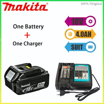 18V 4.0Ah Makita Оригинал со светодиодной литий-ионной заменой LXT BL1860B BL1860 BL1850 Аккумуляторная батарея электроинструмента Makita 4000
