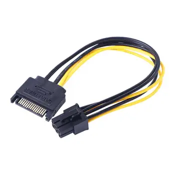 15-контактный кабель питания SATA-6-контактный PCI EXPRESS Кабель питания SATA Кабель питания PCI-E Sata Графический конвертер Адаптер Кабель питания видеокарты
