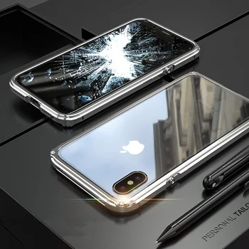 Тонкий металлический каркас, чехол для Iphone Xr, роскошный алюминиевый бампер + прозрачная объединительная панель, противоударный чехол для Iphone Xr