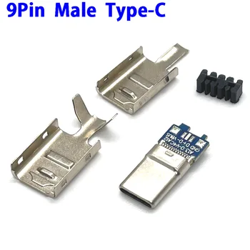 1 комплект 9Pin Type-C type C 3.0 PCB штекерный разъем для DIY Huawei Supercharge, кабель для быстрой зарядки USB-C, зарядное устройство