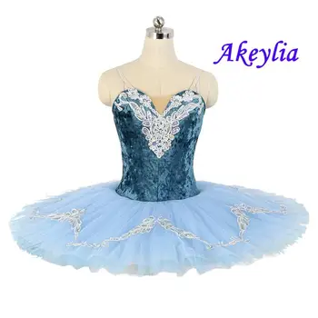 Бархатная голубая балетная пачка с павлином, костюмы для женщин, предпрофессиональная балетная пачка, белая детская пачка, блинная синяя персиковая BLST19048