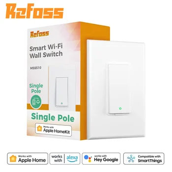 Refoss HomeKit US Smart WiFi Switch Беспроводной Настенный выключатель света с дистанционным управлением Светодиодная лампа Умный Дом Alexa Google Home