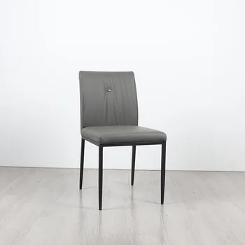 Обеденный стул минималистичный Металлический Серый из микрофибры, мягкая сумка, обеденный стул для ресторана