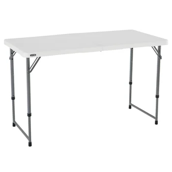 Складной стол длиной 4 фута, регулируемый пополам, белый гранит - 4428
