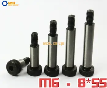 10 Штук M6 С резьбой 8x55 мм из легированной стали марки 12,9 с шестигранной головкой и заплечиком