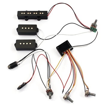 3 Полосный Эквалайзер Схема предусилителя Эквалайзера Жгут проводов для регулировки тона бас гитары И комплект звукоснимателей JP Для активного звукоснимателя низких частот