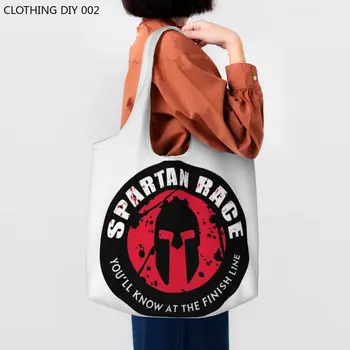 Spartan Race Sparta Spirit Сумки для покупок с продуктами, Женская Забавная Холщовая сумка-шоппер, сумка Большой емкости