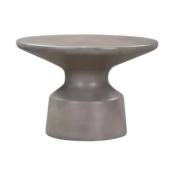Журнальный столик Sephie Round Pedastal из серого бетона
