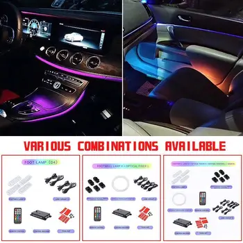 Декоративные светодиодные полосы освещения салона автомобиля, атмосферный свет 2 цветов для BMW 5 серии F10/F11 2010-2017