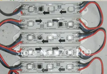 Светодиодный цифровой модуль, WS2811IC 5050 3 светодиода; Вход DC12V, водонепроницаемый, 20 штук в комплекте; 256 шкал серого