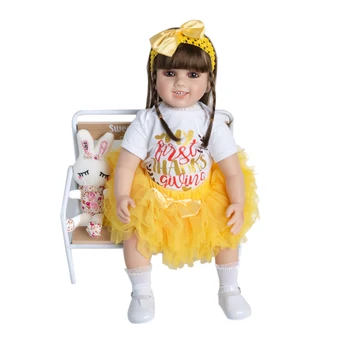 60 СМ Мягкая Силиконовая Кукла Reborn Toddler Smile с Тканевым Корпусом 24 Дюйма Princess Baby Прекрасный Подарок Малышу На День Рождения Play HouseToy