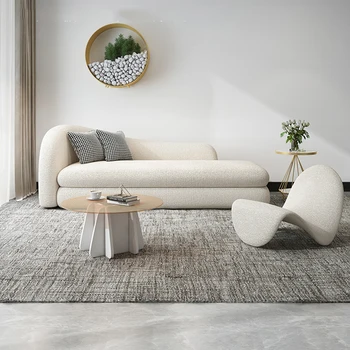 Винтажный диван для отдыха Минималистичный 3-местный Дизайнерский Необычный Диван Из овечьей шерсти для чтения, Мебель для гостиной