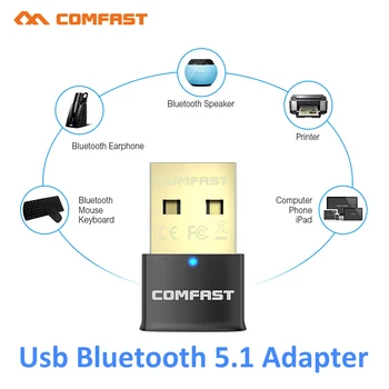 USB Bluetooth Адаптер BT 5.1 Беспроводной Рецептор Bluetooth Динамик Файловый приемник Передатчик Ключ для ноутбука Наушники BLE Отправитель
