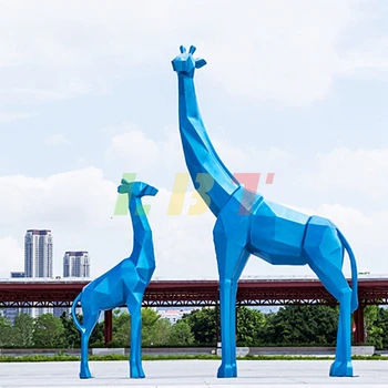 Прекрасная скульптура жирафа из стекловолокна, городской пейзаж, площадь кампуса, парк развлечений для животных, большой дисплей