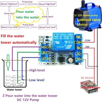 12 В постоянного Тока Автоматический регулятор уровня воды В Баке, модуль Автоматической подачи жидкости/дренажа