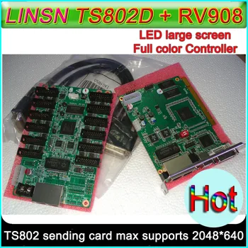 Полноцветная светодиодная система управления LINSN, отправляющая карта TS802D + принимающая карта RV908, контроллер светодиодного дисплея P5/P6/P10/P16/P20