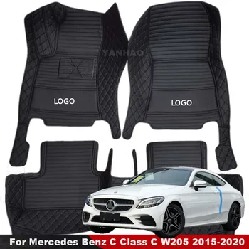Автомобильные Коврики Для Mercedes Benz C Class C W205 2015-2020 Coupe 2 Двери Серии C Аксессуары Для Ног Водонепроницаемый Ковер