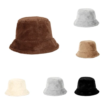 Женская шляпа, Женская осенне-зимняя Рыбацкая шляпа, Женская Модная теплая Кепка-ведро для женщин