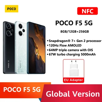 Смартфон POCO F5 5G Snapdragon 7 + Gen 2 Восьмиядерный 120 Гц AMOLED DotDisplay 64-мегапиксельная Тройная камера с OIS 67 Вт NFC