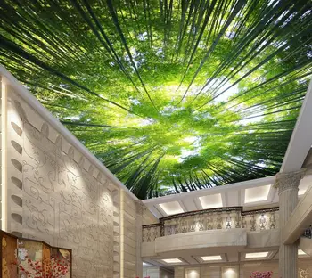 3D настенная роспись на потолке, Свежие бамбуковые обои, нетканые материалы HD, Украшение потолка в спальне, гостиной, Товары для дома