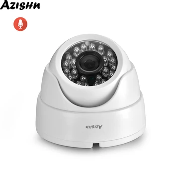 AZISHN H.265 4MP 1080P IP-камера Внутренняя купольная Аудиозапись Безопасности CCTV Камера Видеонаблюдения