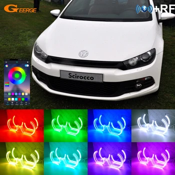 Для Volkswagen VW Scirocco III MK3 RF Remote BT App Многоцветный DTM M4 Стиль Ультра Яркий RGB СВЕТОДИОДНЫЙ Комплект Angel Eyes Halo Кольца