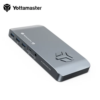 Док-станция Yottamaster Thunderbolt 3 PD3.0 USB 3,1 40 Гбит/с 8 ТБ для SSD-накопителей SATA и NVME/Подключения по локальной сети/USB-концентратора/Intel для Mac Book