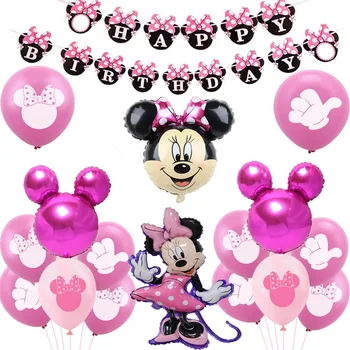 Набор Воздушных Шаров Disney Minnie Mouse Для Вечеринки в честь Дня Рождения, Свадьба, Розовый Детский Душ, Юбилейный Воздушный Шар, Детский Подарочный набор декора