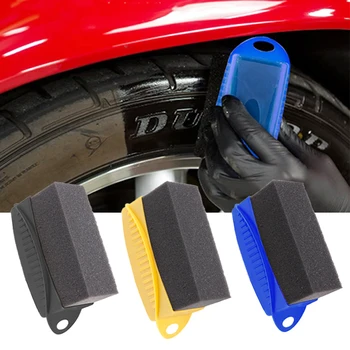 Губка для полировки автомобильных шин, щетка для мытья с крышкой, аксессуары для ухода за воском для автомобильных колес