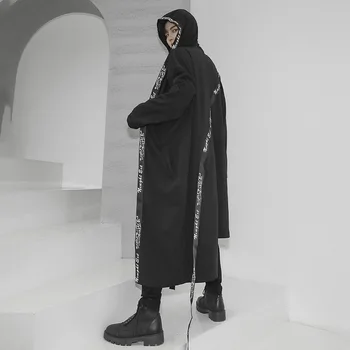 Новое европейское дизайнерское длинное пальто в стиле пэчворк 2022, повседневные стильные тренчи в стиле панк
