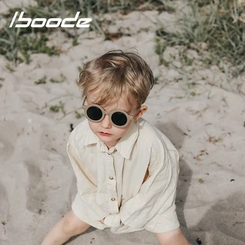 iboode/ Брендовые детские круглые Солнцезащитные очки для детей, Милые круглые Уличные солнцезащитные очки Для мальчиков и девочек в оправе UV400, очки для летнего пляжного отдыха