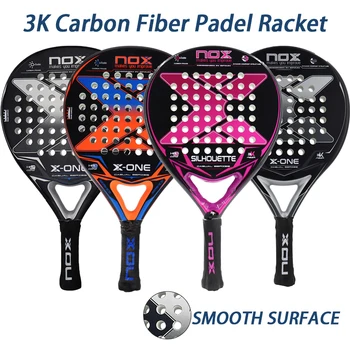 Профессиональная ракетка для падел-тенниса из углеродного волокна 3K с высокой сбалансированностью и гладкой поверхностью с эффектом памяти EVA SOFT Padel Paddle