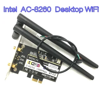 Настольный Intel8260 Двухдиапазонный Беспроводной AC 8260NGW 867 Мбит/с 2,4 ГГц/5 ГГц PCi-E 1x WiFi Bluetooth 4.2 Адаптер