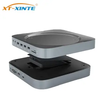 XT-XINTE USB-концентратор с 2,5-дюймовым жестким диском SDD, корпус Type-C USB-A 2,0 3,0 3,5 мм Разъем для микрофона, порты SD/TF-карт, VGA для MAC Mini