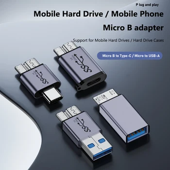 USB C к Micro B USB 3,0 Адаптер Type C Женский к Micro B Мужской Быстрая Зарядка USB Micro 3,0 к Type C Суперскоростной для жесткого диска ноутбука