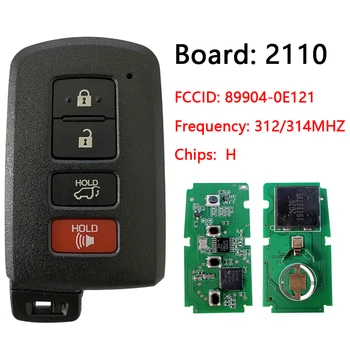 CN007157 Вторичный рынок для Toyota Highlander 2014-2019 4-кнопочный смарт-ключ PN 89904-0E121 HYQ14FBA (плата AG)